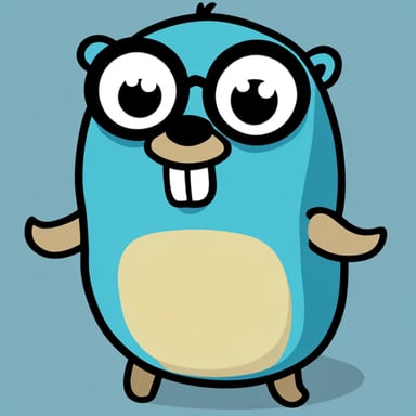 A Dr. Go Blue Gopher with a pair of eyes and a smile.