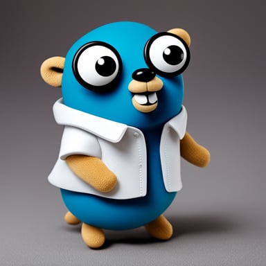 A Dr. Go Blue Gopher with a pair of eyes and a smile.