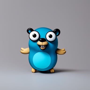 A Dr. Go Blue Gopher with a pair of eyes and a smile.