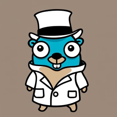 Go Blue Gopher, with a doctor's hat and a pair of eyes, smiling at you.