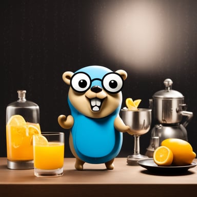 Go Blue Gopher making a cocktail