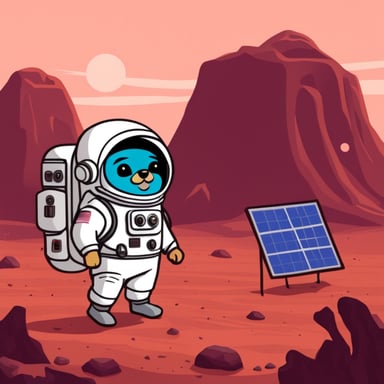 Go Blue Gopher as a cowboy astronaut on Mars.