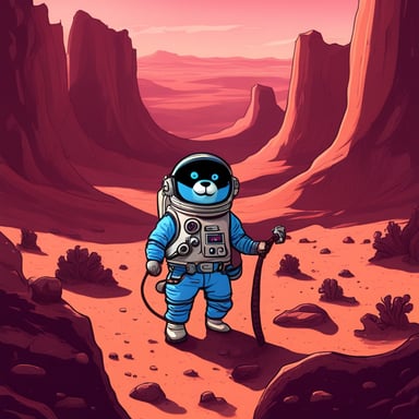 Go Blue Gopher as a cowboy astronaut on Mars.