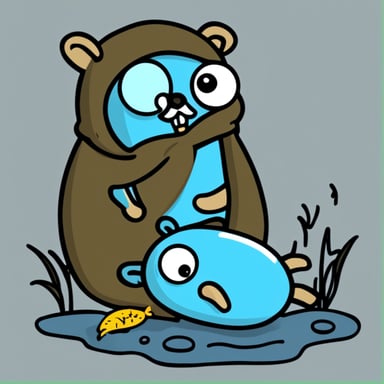 Go blue gopher hugging a dead salmon