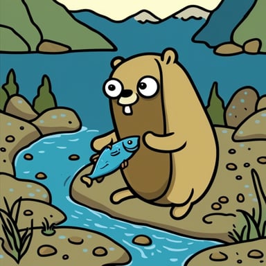 Go blue gopher hugging a dead salmon