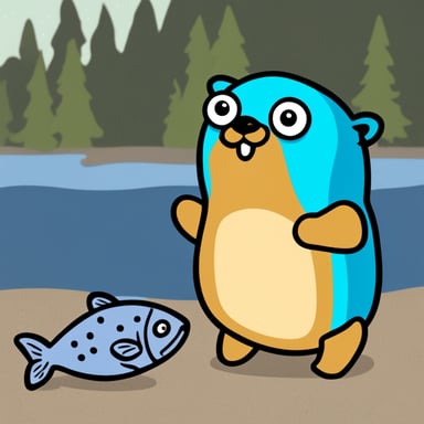 Go blue gopher hugging a dead salmon