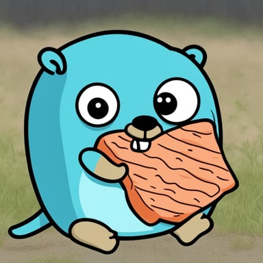 Go blue gopher hugging a dead salmon