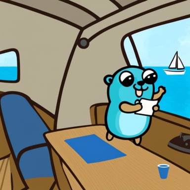 Go Blue Gopher on a sailboat.