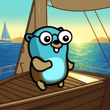 Go Blue Gopher on a sailboat.