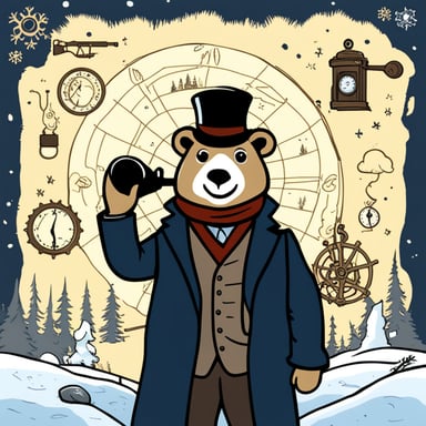 Go Blue Gopher as Sherlock Holmes in the Arctic.