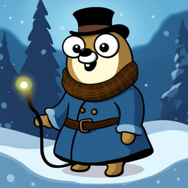 Go Blue Gopher as Sherlock Holmes in the Arctic.