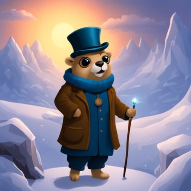 Go Blue Gopher as Sherlock Holmes in the Arctic.
