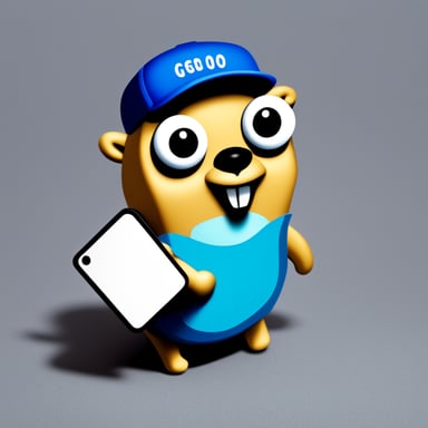 Go Blue Gopher holding an embedded chip.