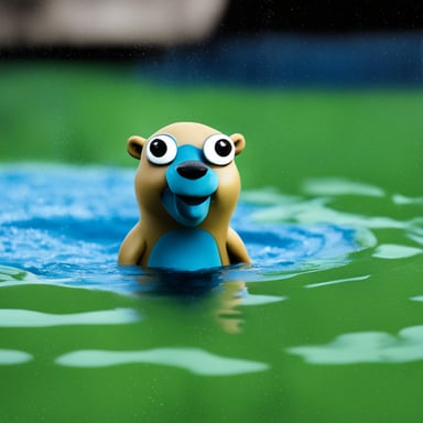 Go Blue Gopher bathing.