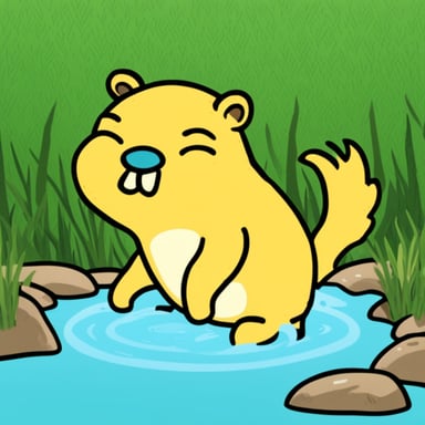 Go Blue Gopher bathing.