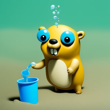 Go Blue Gopher bathing.