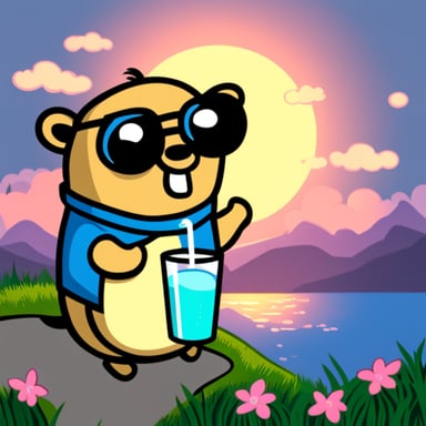 Go Blue Gopher drinking juice