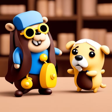 Go Blue Gopher with a dog