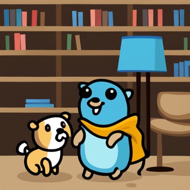 Go Blue Gopher with a dog