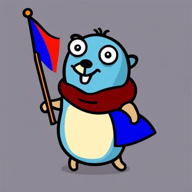 Go blue gopher with a Russian flag.