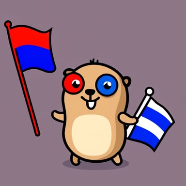 Go blue gopher with a Russian flag.