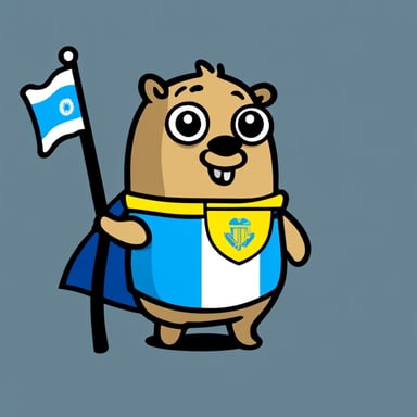 Go blue gopher as warrior gopher with Ukrainian flag.