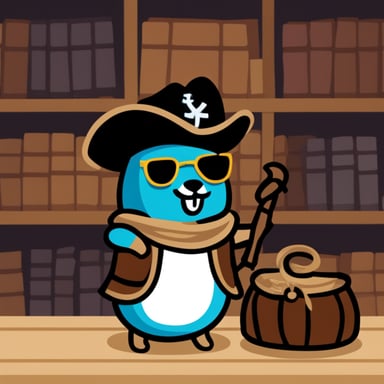 Go blue gopher as a musketeer.