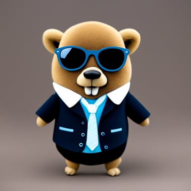 Go Blue Gopher in black aviator glasses