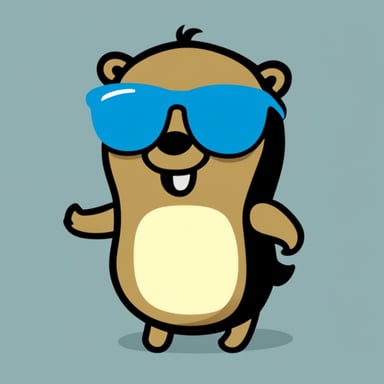 Go Blue Gopher in black aviator glasses