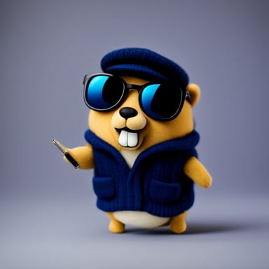 Go Blue Gopher in black aviator glasses