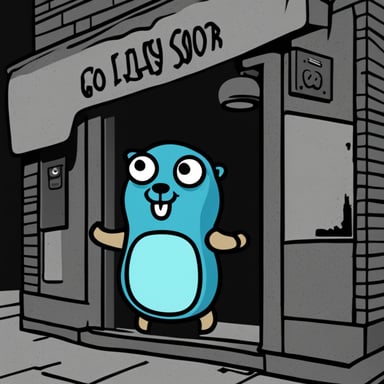 Go Blue Gopher, feeling down in a noir style setting.