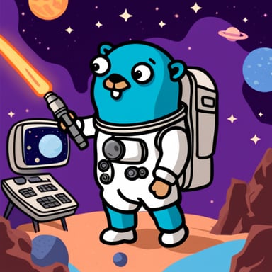 Go Blue Gopher in space