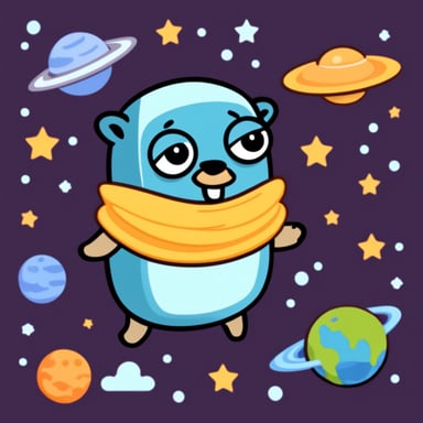 Go Blue Gopher in space