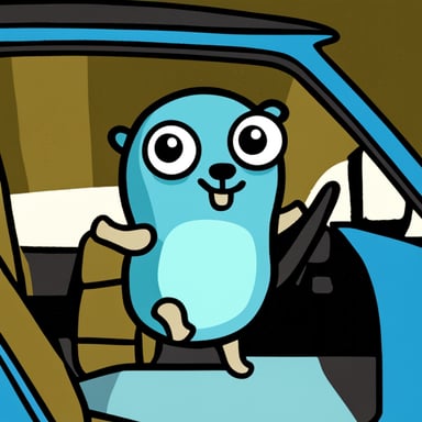 Go Blue Gopher in car.
