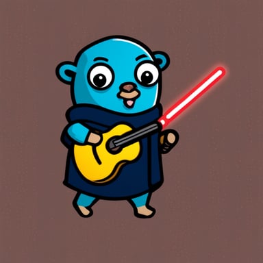 Go blue gopher with lightsaber