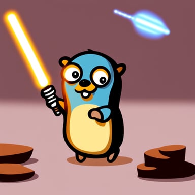 Go blue gopher with lightsaber