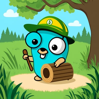 Go Blue Gopher builds his green home at the forest field.