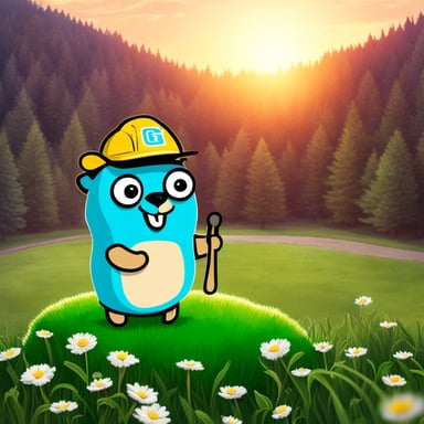 Go Blue Gopher builds his green home at the forest field.