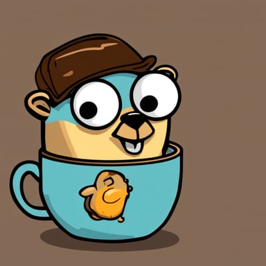 Go Blue Gopher as the tired coffee-devoted DevOps.
