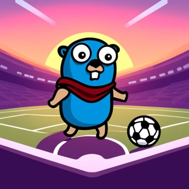 Go Blue Gopher as a sad soccer gopher.