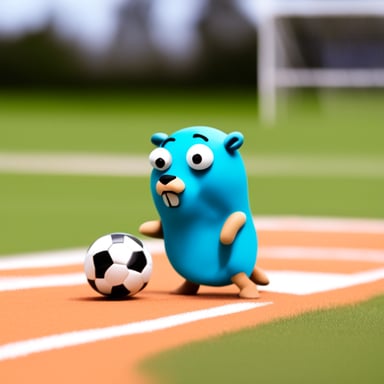 Go Blue Gopher as a sad soccer gopher.