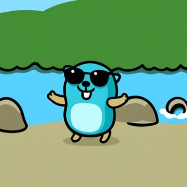 Go Blue Gopher, the chill and relaxed gopher with glasses.