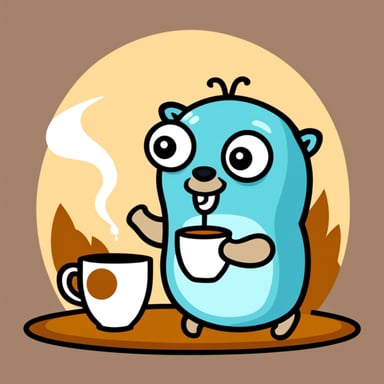 Go Blue Gopher with cup of tea.