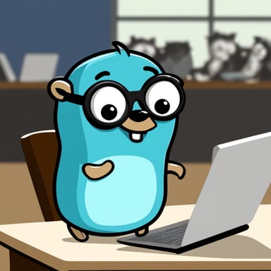 Exhausted Go Blue Gopher with laptop during university lesson.