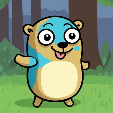 Go Blue Gopher, the happy gopher who writes on Kotlin Quarkus.