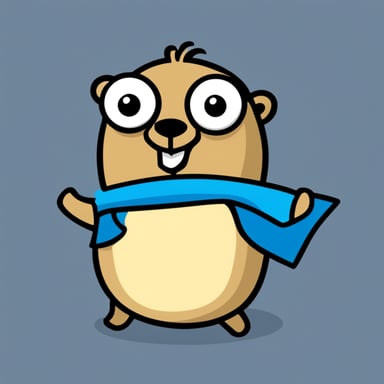 Go Blue Gopher, the happy gopher who writes on Kotlin Quarkus.