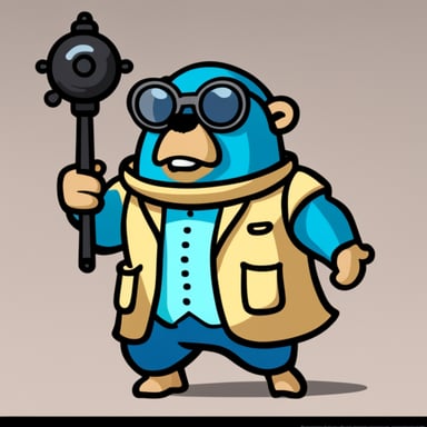 Strong, enduring, and muscular scientist go blue gopher.