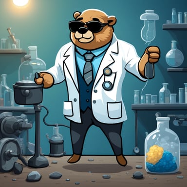 Strong, enduring, and muscular scientist go blue gopher.