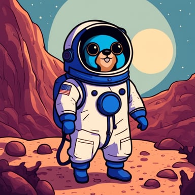 Go Blue Gopher as the cosmonaut.