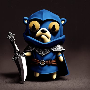 Go Blue Gopher as a sad dark souls knight